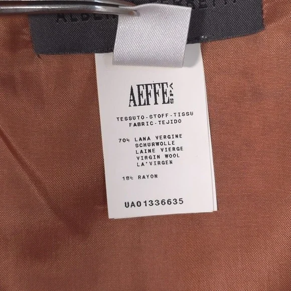 ALBERTA FERRETI ITALY‎ MADE Women's Skirt 6 VIRGIN WOOL Blend Knit Straight Tan